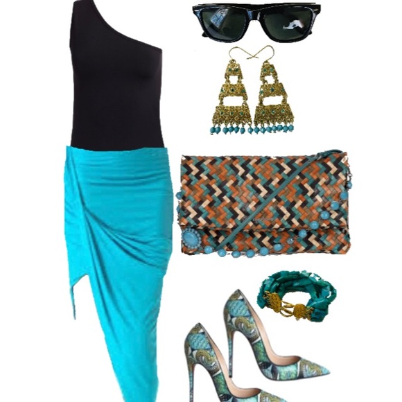 Stunning Earrings! Turquoise/Gold! Egyptian Style! - Picture 4 of 6